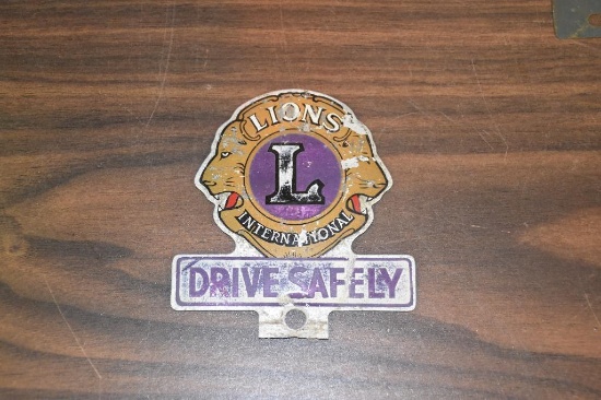 Lions Club license plate topper (vintage)