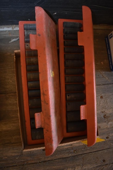 Grip metric and standard deep well impact socket sets
