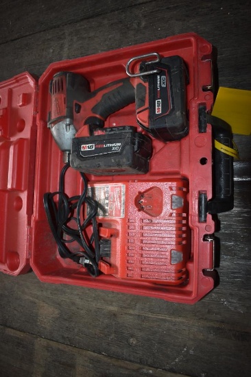 Milwaukee 1/2" drive cordless impact, (2) batteries and charger
