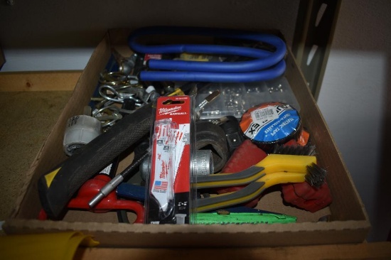 Flat of misc. hardware