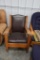 Wooden rocking chair with leather seat