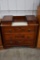 5 Drawer gentleman's walnut dresser with marble insert