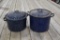 2 Graniteware pots with lids