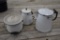 3 White graniteware items