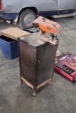 Bell Industries grinder on custom cabinet base