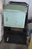 Dog kennel and turquoise wooden box