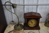 Mantle clock and desk lamp