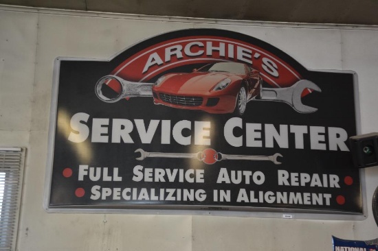 7' x 5' "Archies Service Center" plastic sign