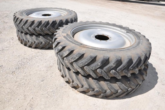 (4) 380/90R46 tires and rims off Case-IH 4420 Patriot self-propelled sprayer