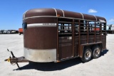 1991 Kiefer Built 7'x16' livestock trailer