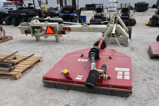 R&D 3-pt hyd. side boom mower w/ Farm King 520 5' rotary mower