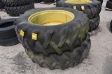 (2) 18.4-38 tires on John Deere 9-bolt wheels