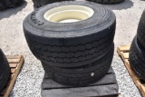 (2) 425/65R22.5 tires 8-bolt wheels