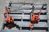 (2) 1.5 ton chain hoists