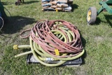 Pallet of big air and water hose