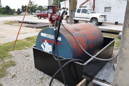 500-gallon fuel barrel w/ Fil-Rite 20 gpm pump and meter