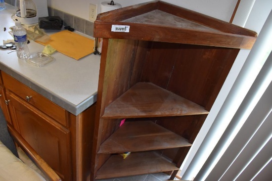 Walnut Primitive Corner Shelf