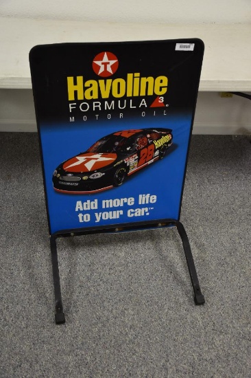 Havoline Nascar double sided sidewalk sign