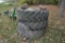 (3) 15.5-38 tires and rims w/ (3) axle mount hubs