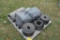 Pallet of conveyor belts and a tarp
