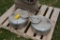 (2) Stainless steel milk containers