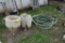 15 gal. chemical inductor, 25 gal. poly tank, and hose