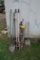 Large quantity of long handled tools
