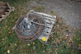 Pallet of steel cable and overhead aluminum wire