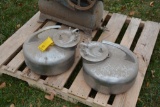 (2) Stainless steel milk containers