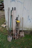 Large quantity of long handled tools