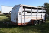 1987 Hillsboro 6x16 bumper hitch livestock trailer