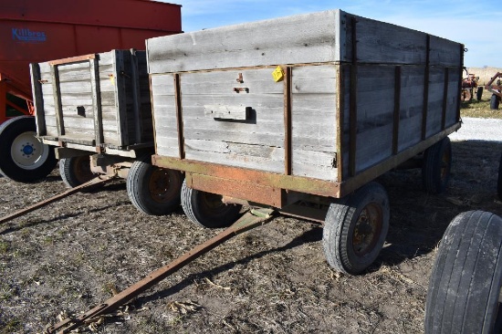 Wooden barge wagon on JD running gear