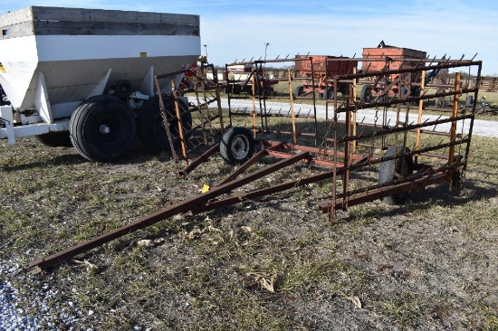 4 section 5-bar harrow on cart