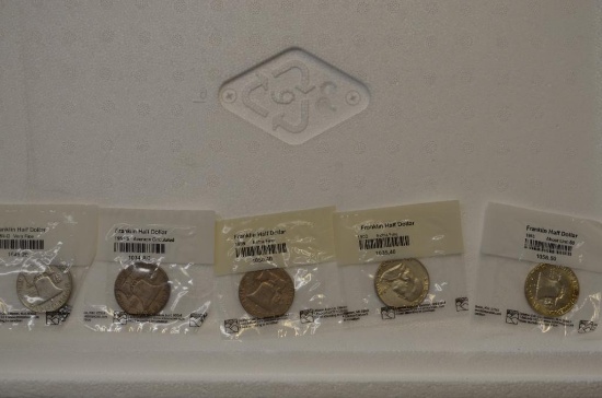 (5) FRANKLIN HALF DOLLARS