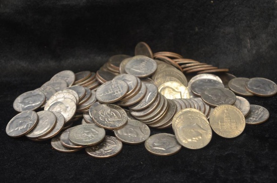 $65.00 FACE VALUE CLAD KENNEDY HALF DOLLARS