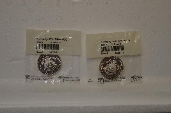 2008 & 1998 SILVER KENNEDY HALF DOLLAR