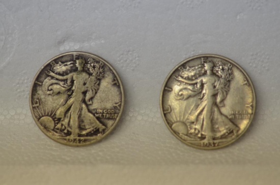 (2) WALKING LIBERTY HALF DOLLARS