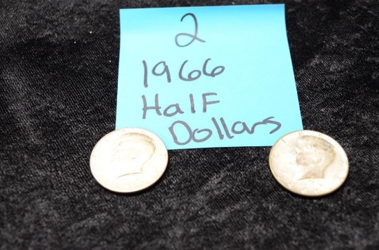 $1.00 FACE VALUE 1966 KENNEDY HALF DOLLARS
