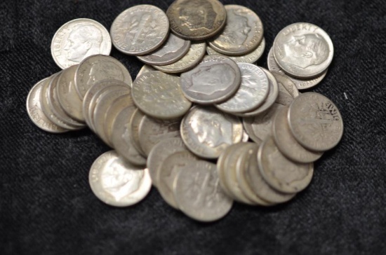 $4.00 FACE VALUE ROOSEVELT SILVER DIMES