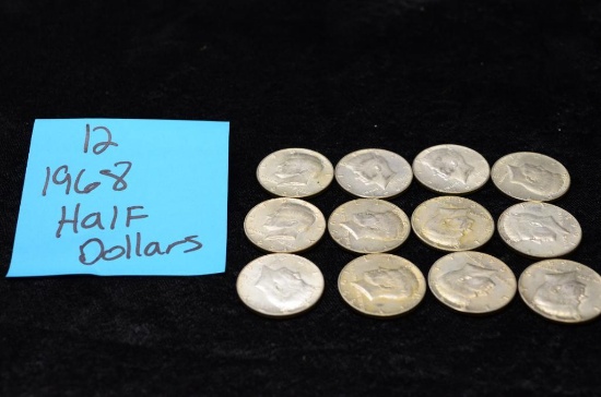 $6.00 FACE VALUE 1968 KENNEDY HALF DOLLARS