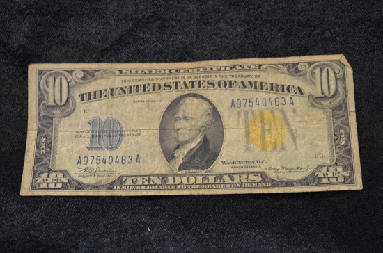 SERIES OF 1934 TEN DOLLAR SILVER CERTIFICATE