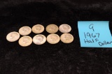 $4.50 FACE VALUE 1967 KENNEDY HALF DOLLARS
