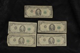 (5) 1960'S & 1980'S 100 DOLLAR BILLS
