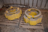 (2) Sets of John Deere wheel weights w/ starter weight