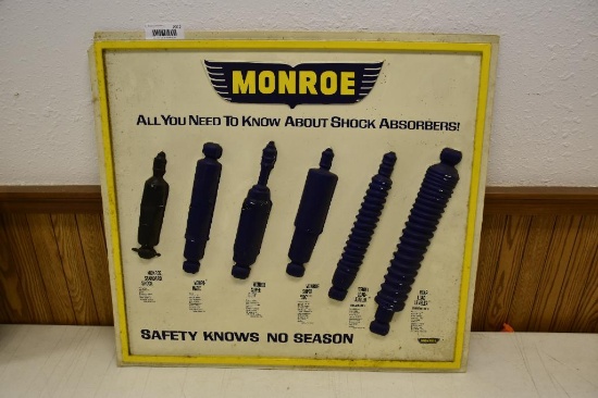 Monroe advertising shock absorber embossed plastic sign
