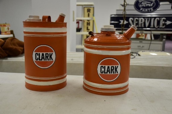 (2) Clark painted gasoline gas cans