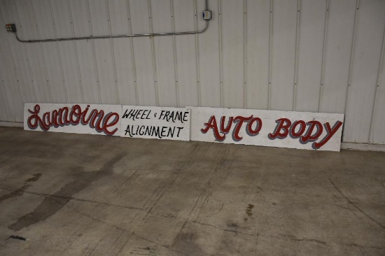 3 Piece Single Sided Metal LaMoine Autobody Sign