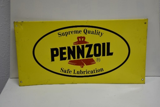 Pennzoil Single-Sided Oil Rack Metal Sign