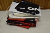 Stack of Monroe advertising banners