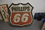 Phillips 66 single sided plastic embossed sign